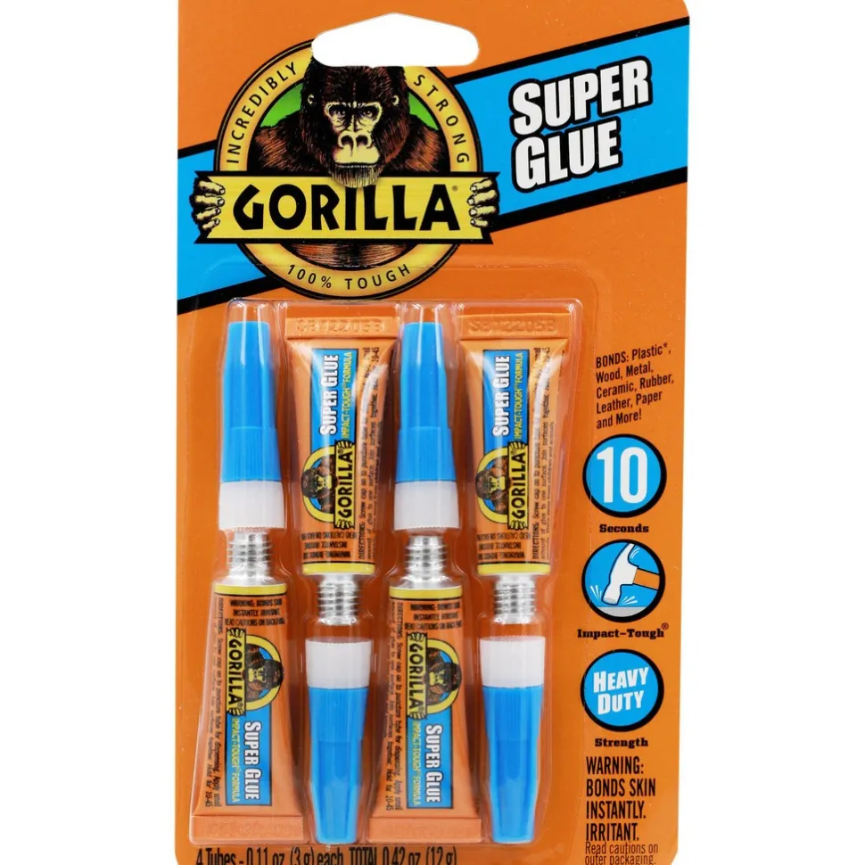 Glue: Glue Type: Super Glue; Container Size: 3 g; Container Type: Tube; Working Time: None