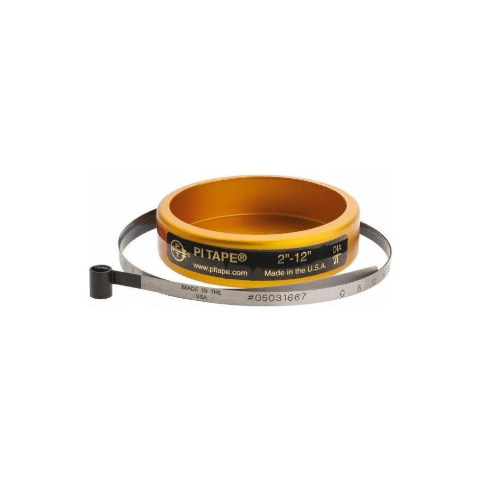 0.001" Graduation, 2 to 12" Measurement, Spring Steel Dia Tape Measure