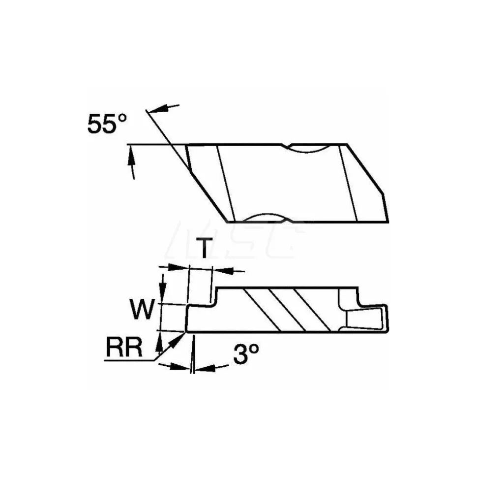 Grooving Insert: NG3094R KC5010, Carbide