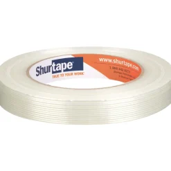 GS 501 Industrial Grade Fiberglass Reinforced Strapping Tape, Clear, 5.4 mil, 18 mm x 55 m