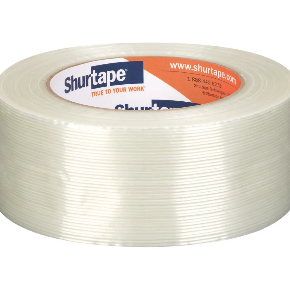 GS 500 Utility Grade Fiberglass Reinforced Strapping Tape, Clear, 5.2 mil, 48 mm x 55 m