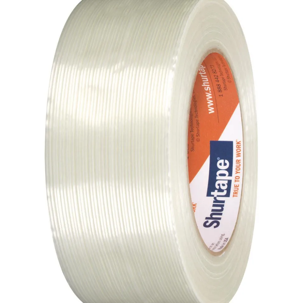 GS 500 Utility Grade Fiberglass Reinforced Strapping Tape, Clear, 5.2 mil, 48 mm x 55 m