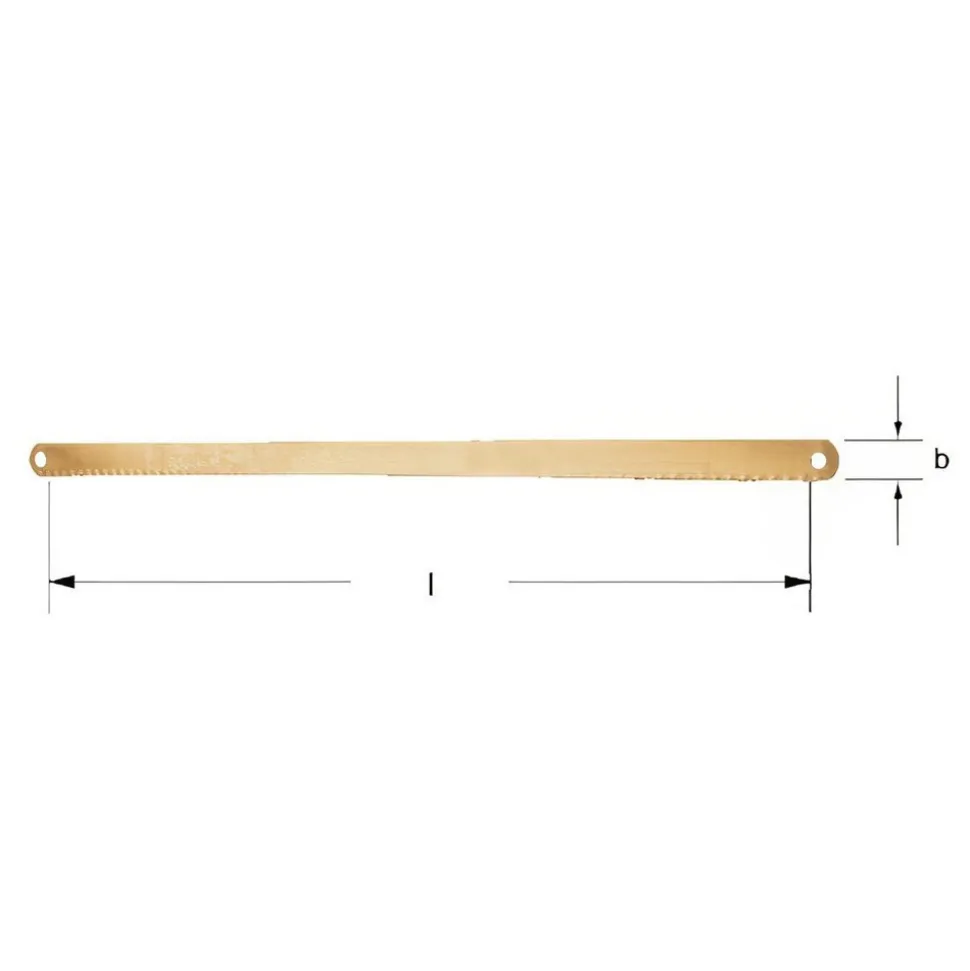 Hacksaw Blade: Copper Beryllium, 12" Blade Length, Non-Sparking