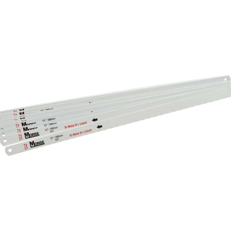 Hand Hacksaw Blades: Blade Material: Bi-Metal; Fractional Blade Length: 12; Blade Width (Inch): 1/2; Blade Thickness (Decimal Inch): 0.0250
