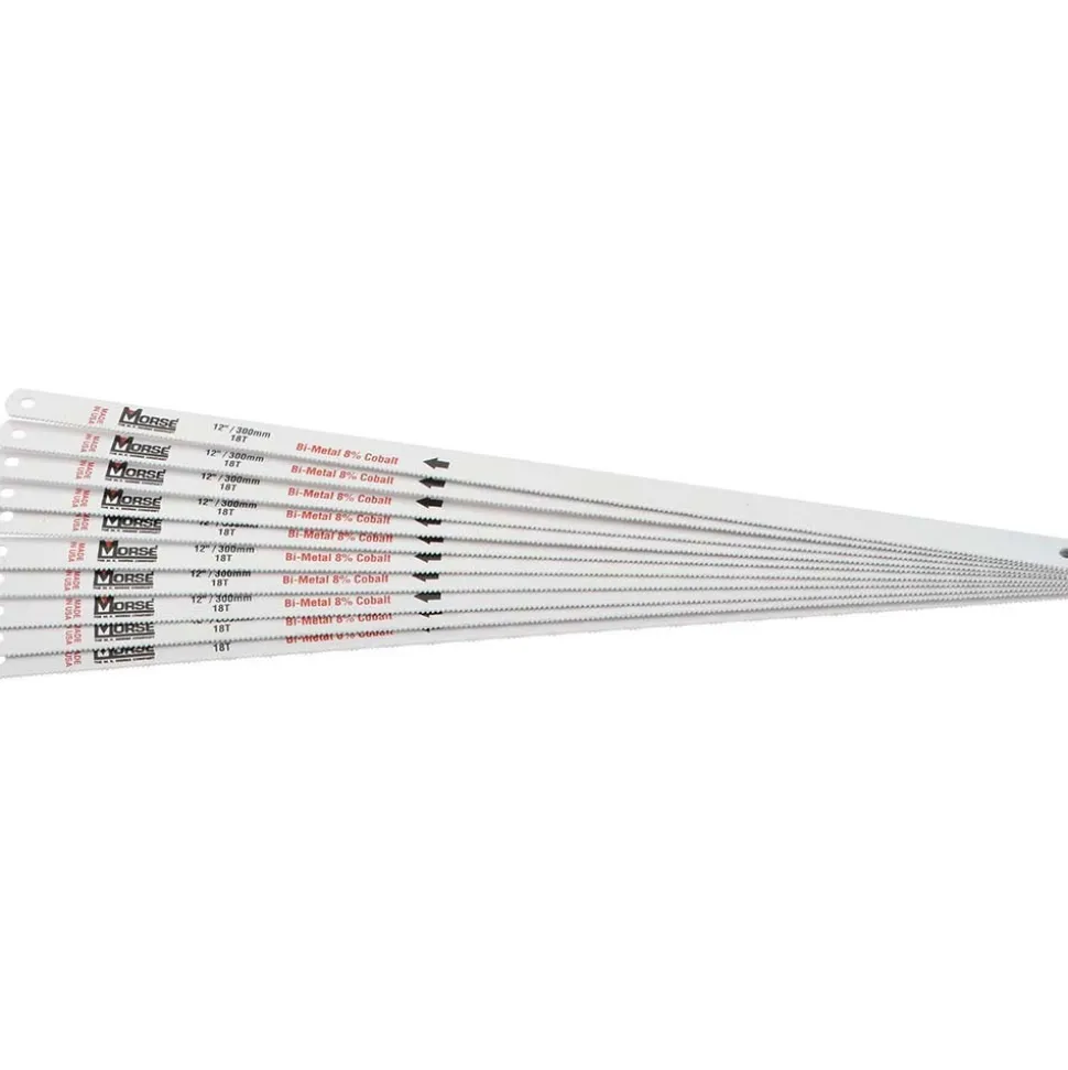 Hand Hacksaw Blades: Blade Material: Bi-Metal; Fractional Blade Length: 12; Blade Width (Inch): 1/2; Blade Thickness (Decimal Inch): 0.0250