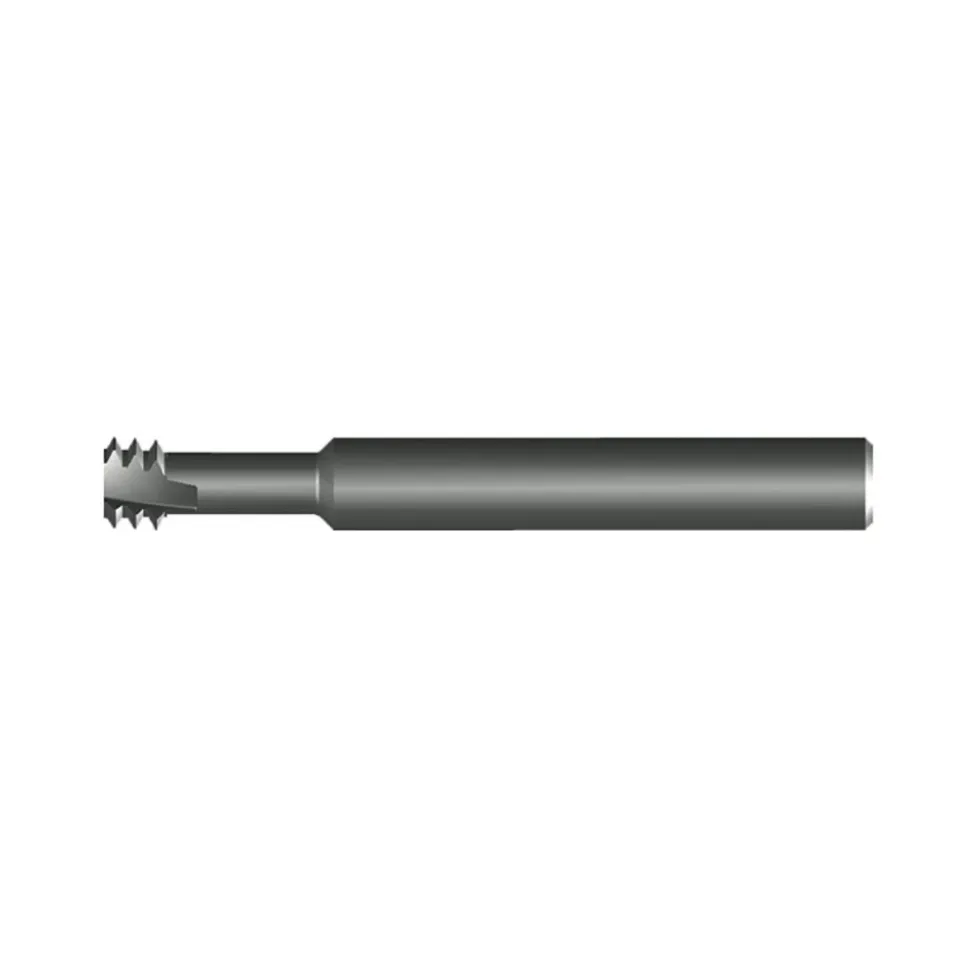 Helical Flute Thread Mill: 3/8-16, Internal, 3 Flute, 0.3750" Shank Dia, Solid Carbide