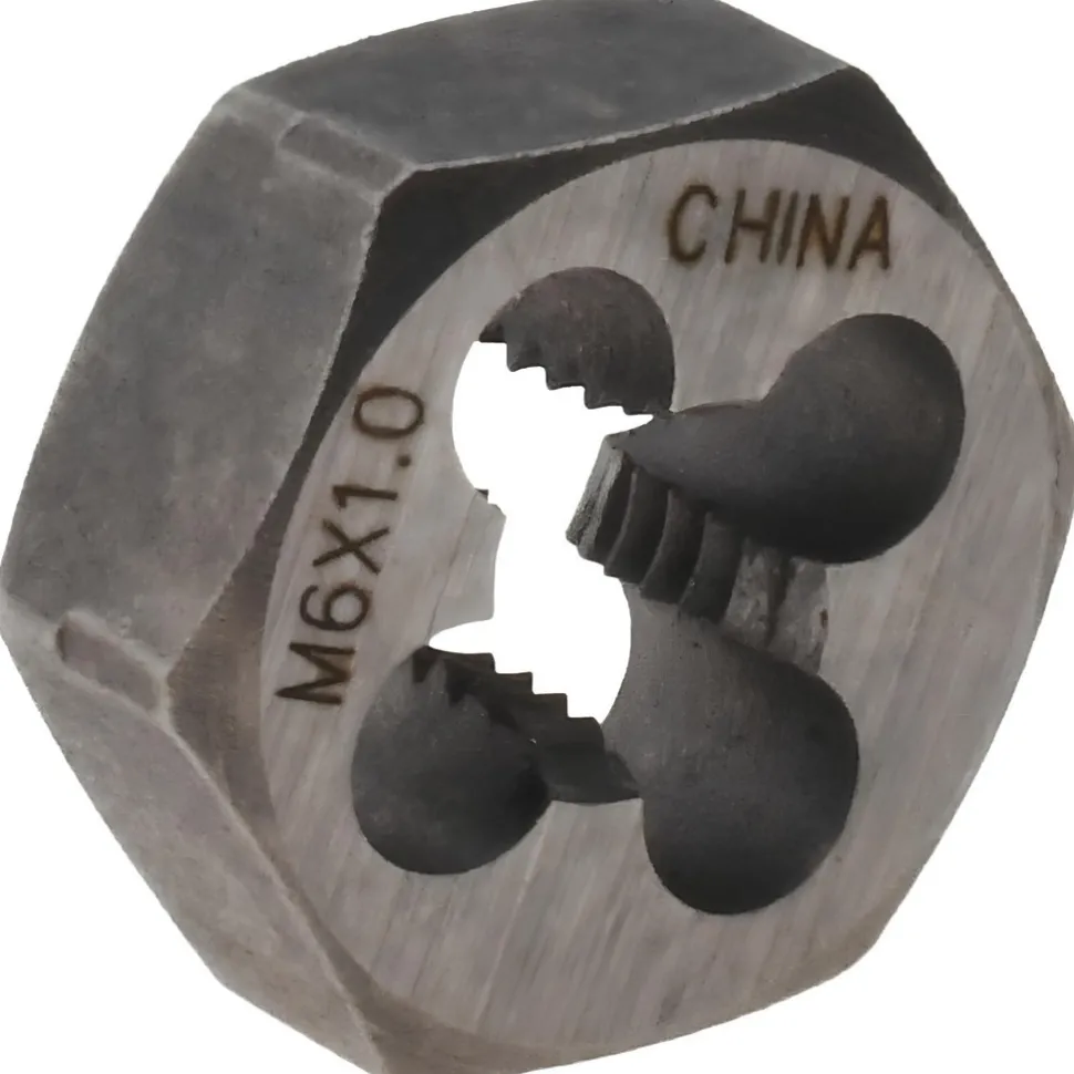 Hex Rethreading Die: M6x1, Right Hand, Carbon Steel