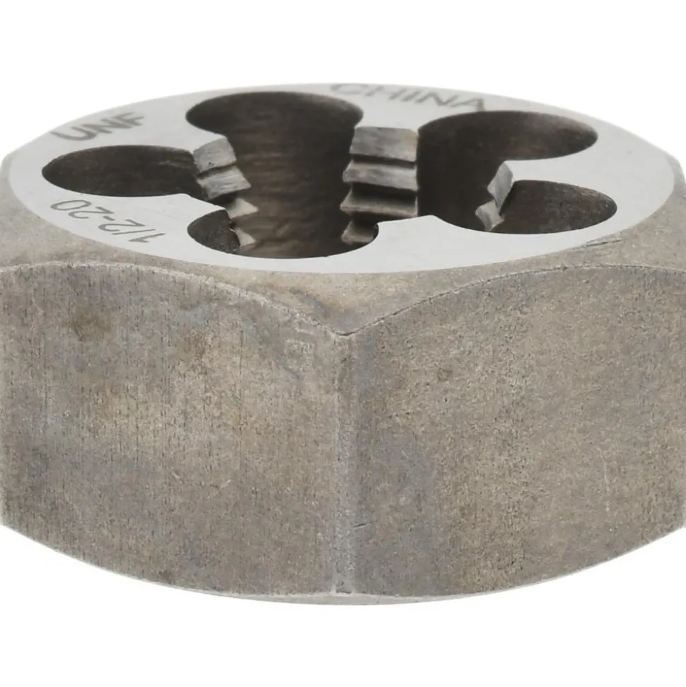 Hex Rethreading Die: 1/2-20, Right Hand, Carbon Steel