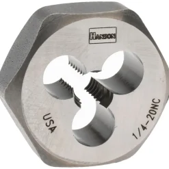 Hex Rethreading Die: 1/4-20, Right Hand, 1" Hex, Carbon Steel