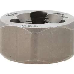 Hex Rethreading Die: 3/8-24, Right Hand, Carbon Steel