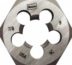 Hex Rethreading Die: 1-8, Right Hand, Carbon Steel