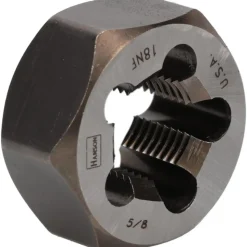 Hex Rethreading Die: 5/8-18, Right Hand, Carbon Steel