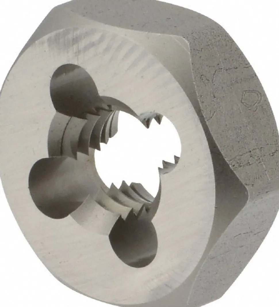 Hex Rethreading Die: 5/8-11, Right Hand, 1-7/16" Hex, Carbon Steel