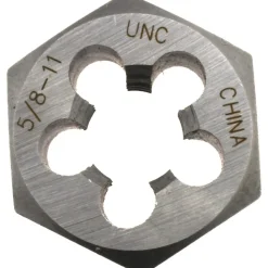 Hex Rethreading Die: 5/8-11, Right Hand, Carbon Steel