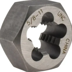 Hex Rethreading Die: 5/8-11, Right Hand, Carbon Steel