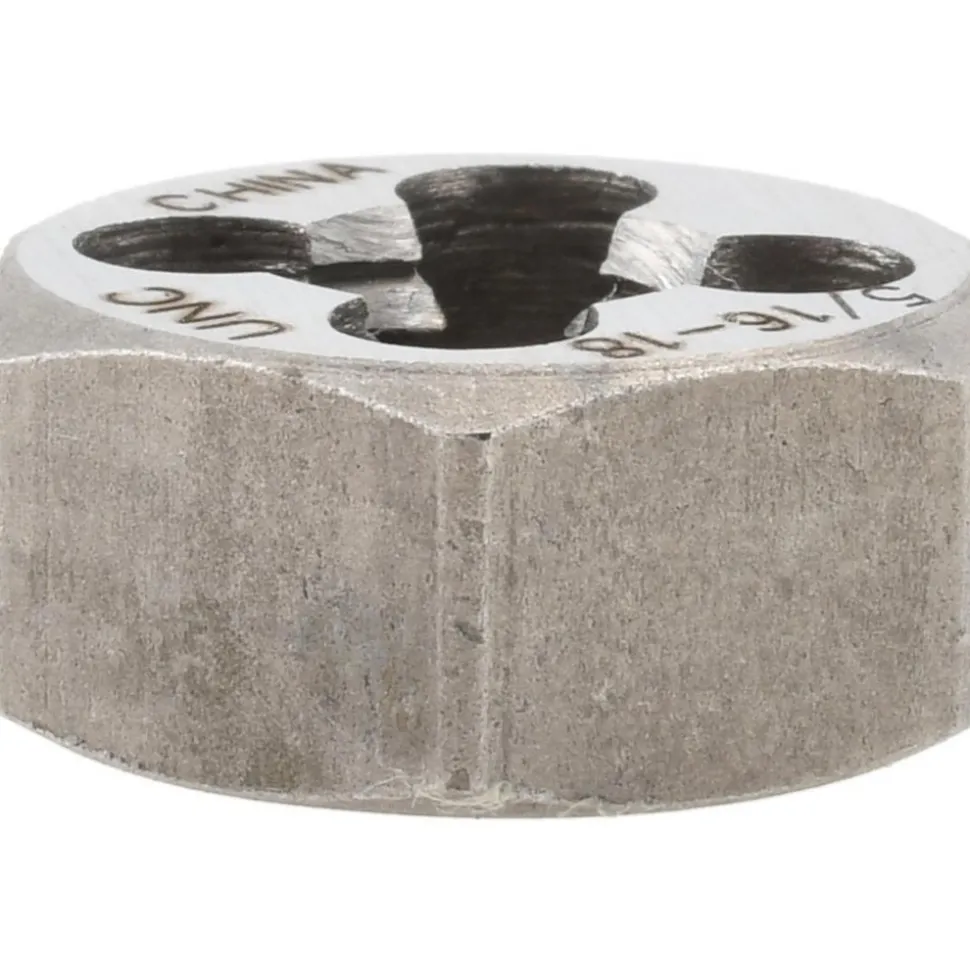 Hex Rethreading Die: 5/16-18, Right Hand, Carbon Steel