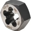 Hex Rethreading Die: 1/2-13, Right Hand, High-Speed Steel