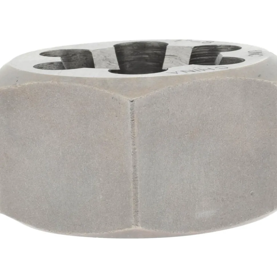 Hex Rethreading Die: 1-8, 1" Thick, Right Hand, Carbon Steel