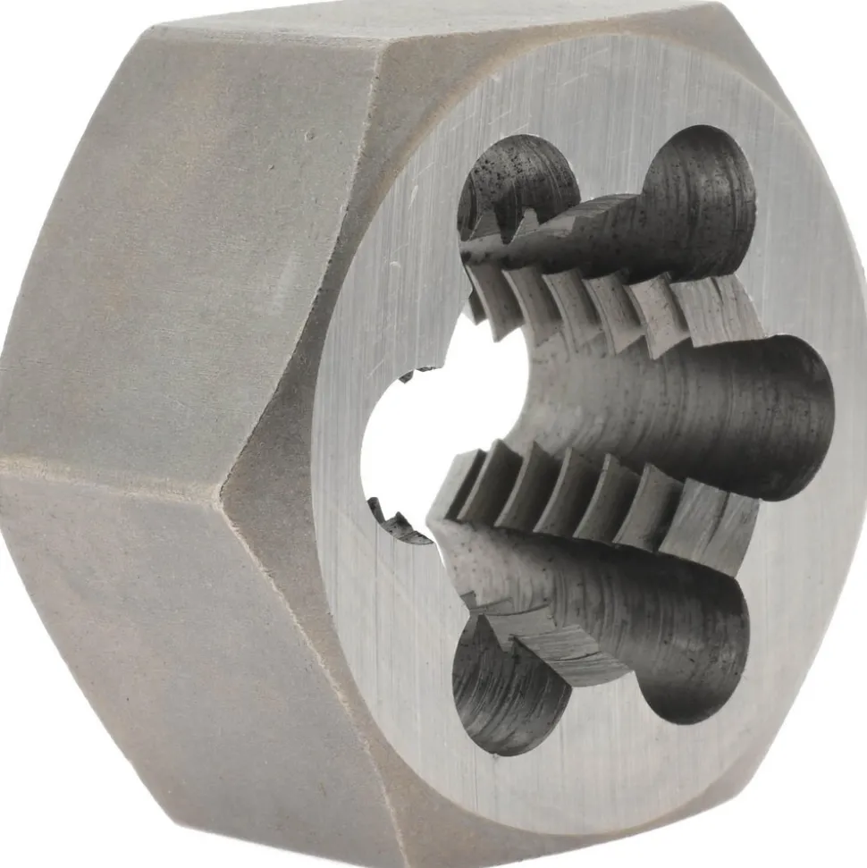 Hex Rethreading Die: 1-8, 1" Thick, Right Hand, Carbon Steel
