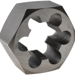 Hex Rethreading Die: 1-1/4 - 12, 1" Thick, Right Hand, Carbon Steel