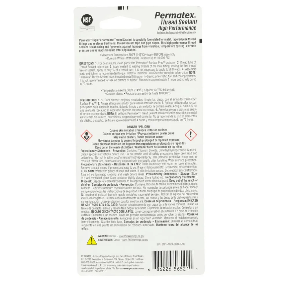 High Performance Thread Sealant, 50 mL