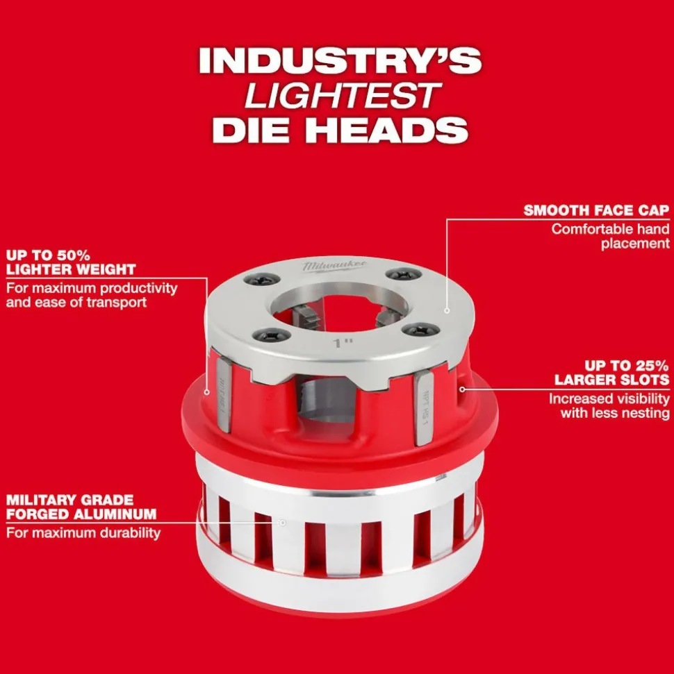 1/2"-2" High Speed NPT Portable Pipe Threading Forged Aluminum Die Head Kit