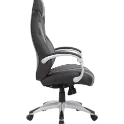 Hinged Arm Executive Chair with Synchro-Tilt Task Chair: Vinyl, 22-1/2
