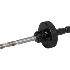 Hole Saw Arbor: 6" Saw Dia, Straight Shank, Drill Pilot
