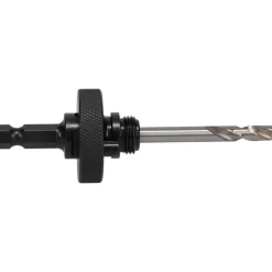 Hole Saw Arbor: 6" Saw Dia, Straight Shank, Drill Pilot