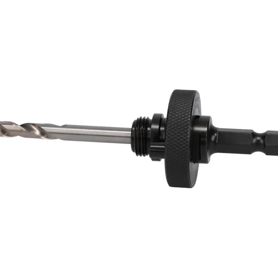 Hole Saw Arbor: 6" Saw Dia, Straight Shank, Drill Pilot