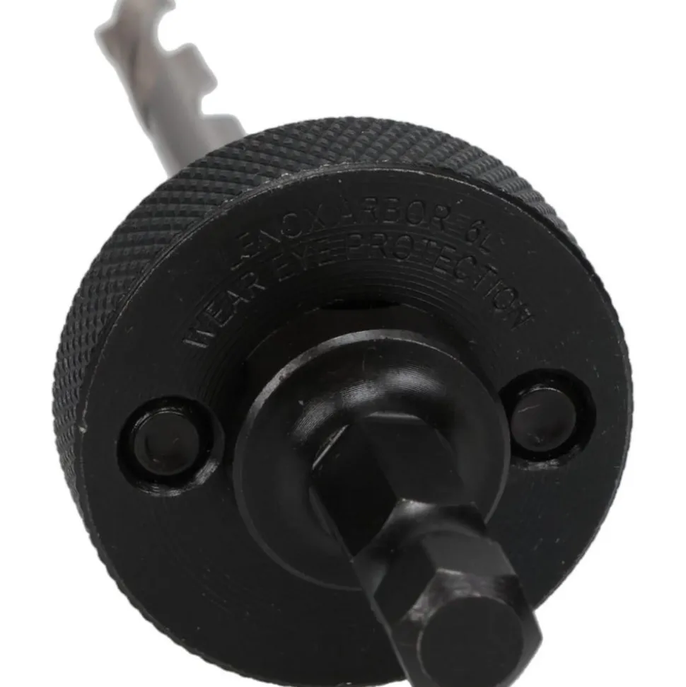 Hole Saw Arbor: 6" Saw Dia, Straight Shank, Drill Pilot
