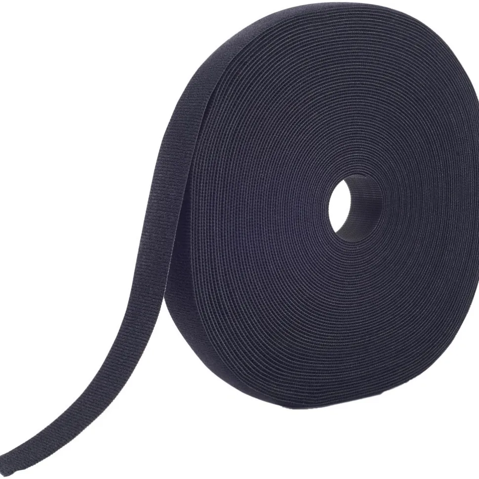 Hook & Loop: Shape: Roll; Tape Width: 0.375; Tape Length: 25 yd; Color: Black