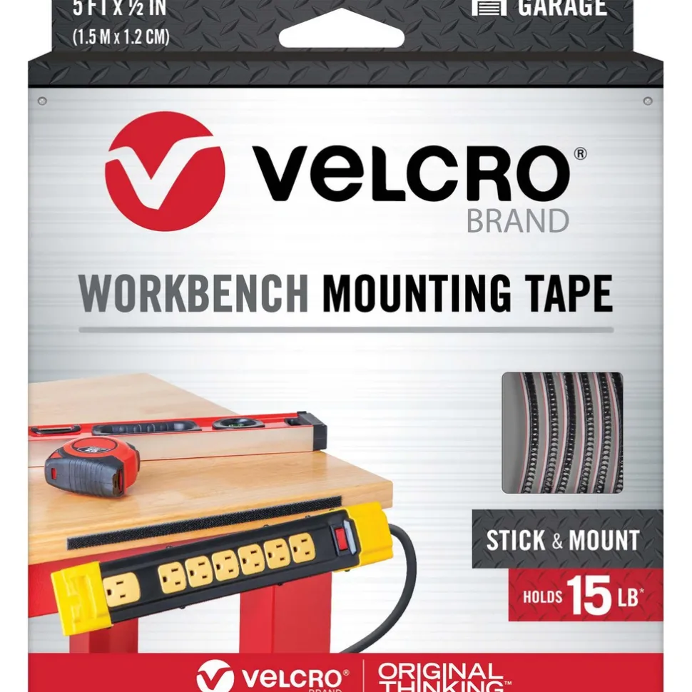 Hook & Loop: Shape: Roll; Tape Width: 0.50 in; Tape Length: 10 ft; Color: Black