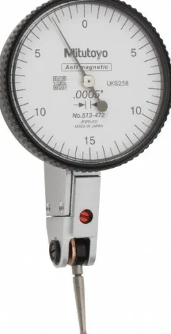 Horizontal Dial Test Indicator: 0.0300" Max, 0-15-0 Dial Reading, 0.000500" Accuracy