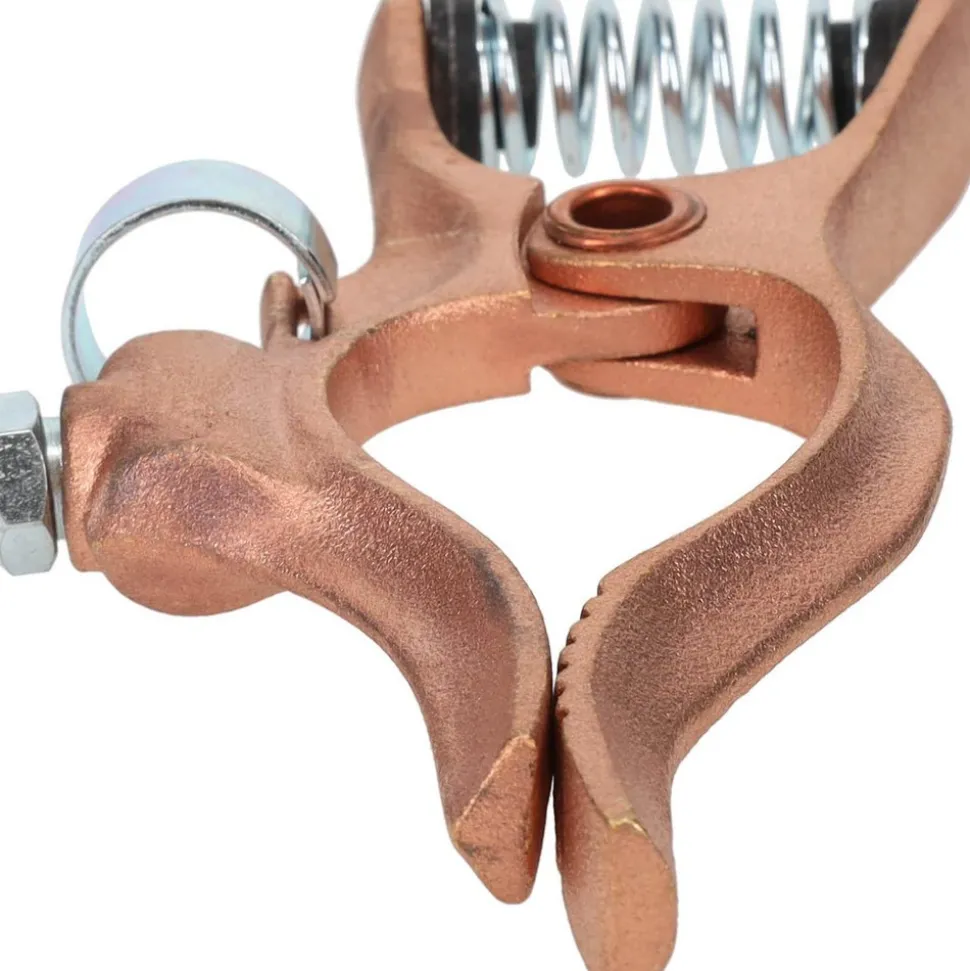1-1/2 Inch Jaw Opening, 4 Inch Jaw Depth, 300 Amp Rating, Copper Welding Ground Clamp
