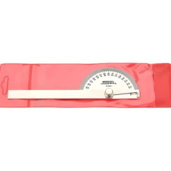 6 Inch Long Blade, 180° Max Measurement, 1° Dial Graduation, Half Round Head Protractor
