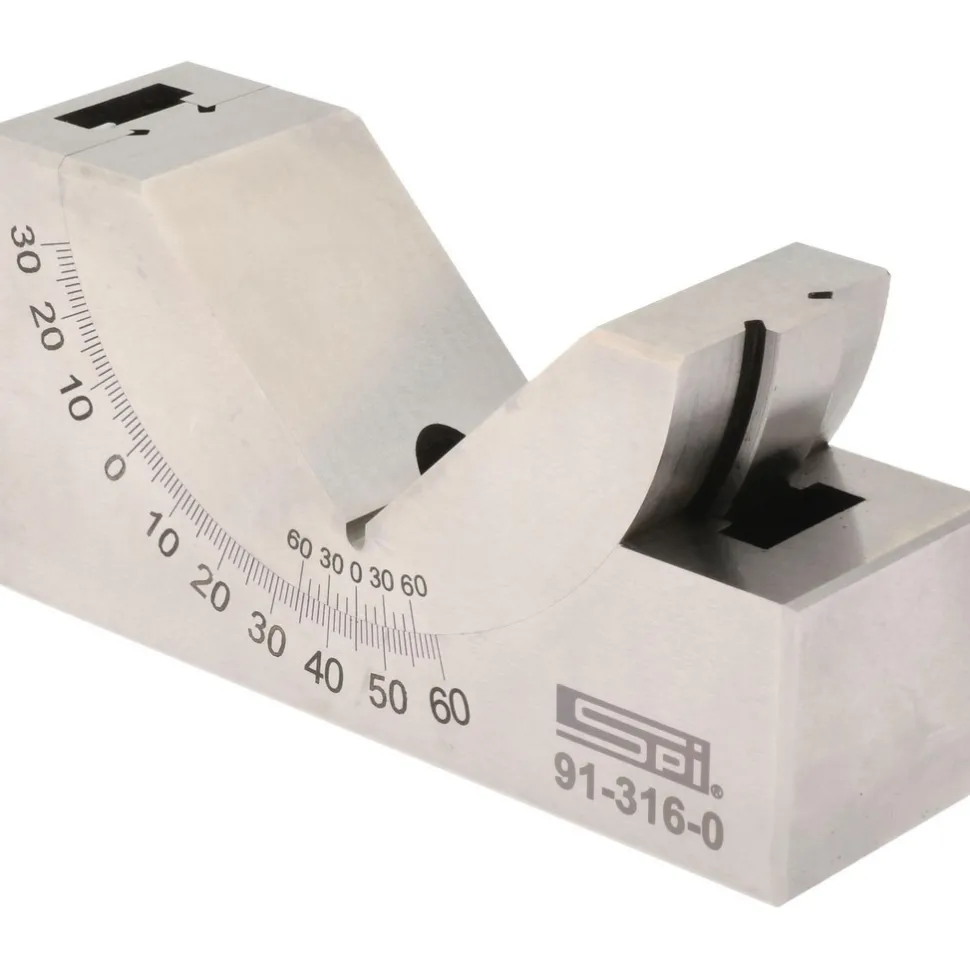 3-3/4 Inch Long x 1-3/16 Inch Wide x 2 Inch High, Tool Steel, 0 to 60° Adjustable Angle Block