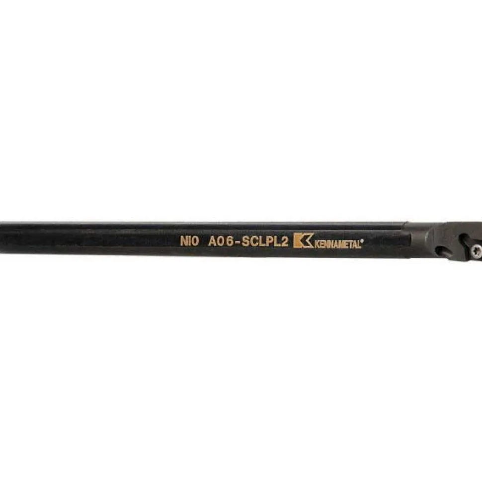 Indexable Boring Bar: A06MSCLPL2, 12.19 mm Min Bore, Left Hand, 9.53 mm Shank Dia, -5.000 deg Lead Angle, Steel