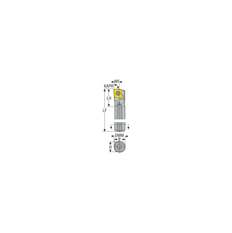 Indexable Boring Bar: A06-SCLCR-2, 0.4720" Min Bore, 95.000 deg Lead Angle, Steel