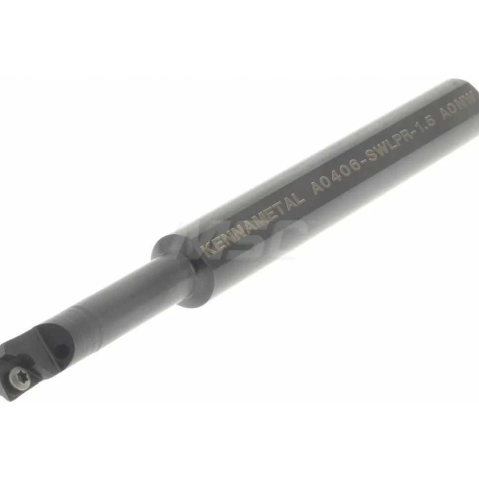 Indexable Boring Bar: A0406SWLPR15, 8.15 mm Min Bore, Right Hand, 9.53 mm Shank Dia, -5.000 deg Lead Angle, Steel