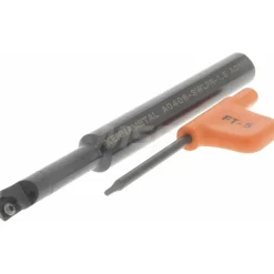 Indexable Boring Bar: A0406SWLPR15, 8.15 mm Min Bore, Right Hand, 9.53 mm Shank Dia, -5.000 deg Lead Angle, Steel