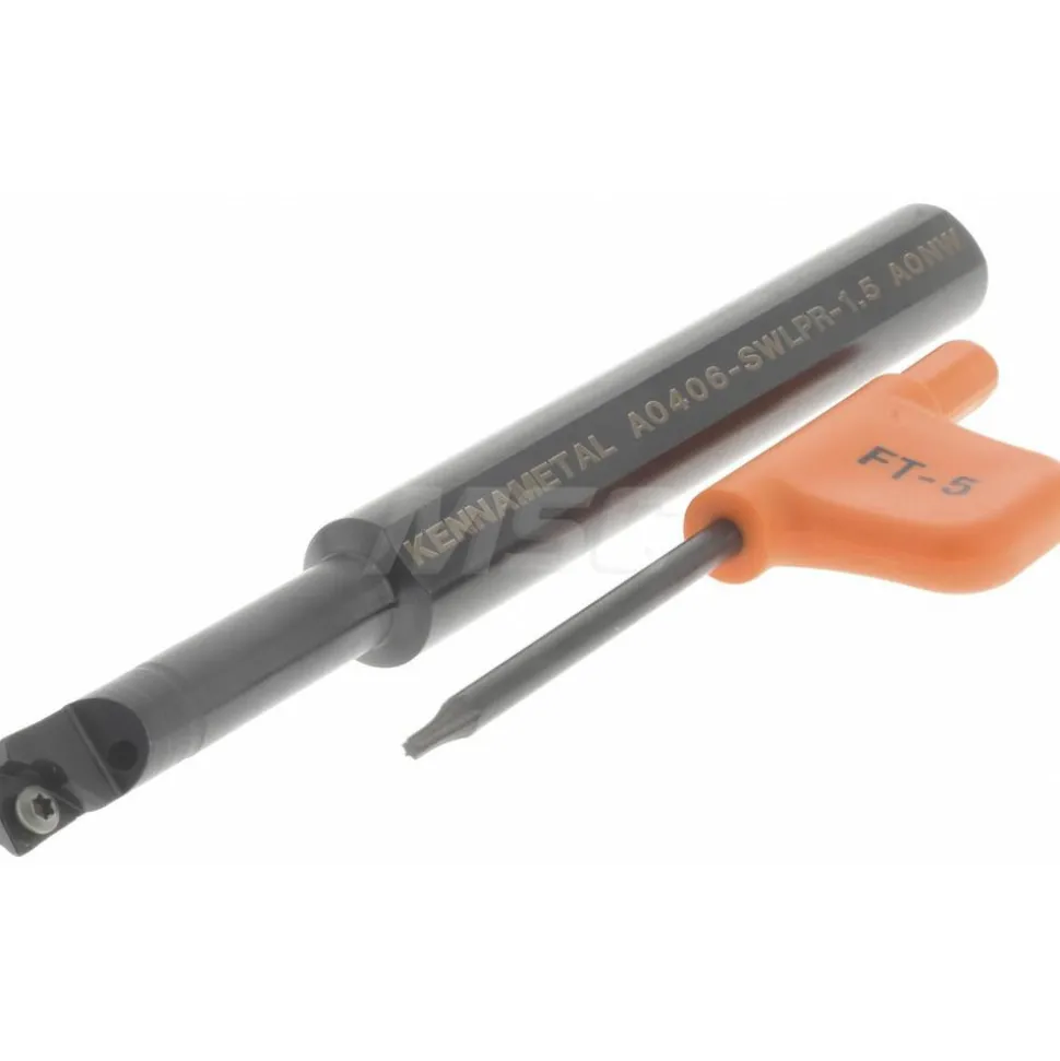 Indexable Boring Bar: A0406SWLPR15, 8.15 mm Min Bore, Right Hand, 9.53 mm Shank Dia, -5.000 deg Lead Angle, Steel