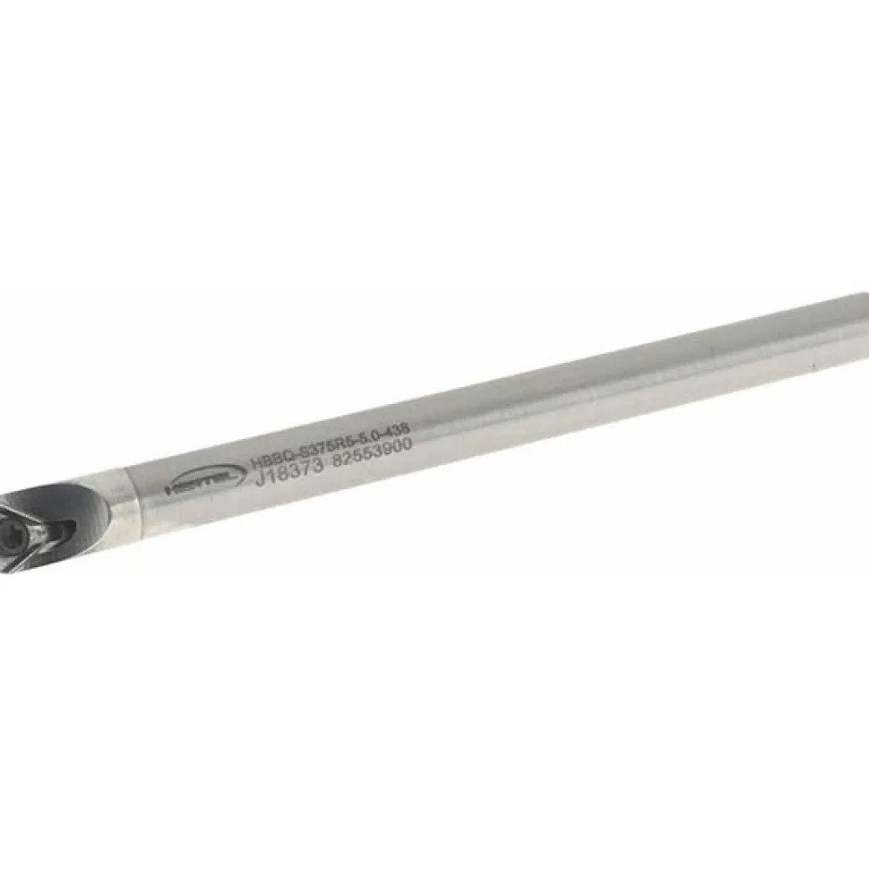 Indexable Boring Bar: HBBQ-S375R5-5.0-438, 0.4380" Min Bore, Right Hand, Steel