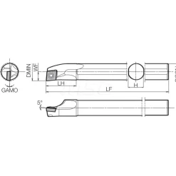 Indexable Boring Bar: S05KSCLCR2, 0.3940" Min Bore, Right Hand, 5.000 deg Lead Angle, Steel