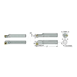 Indexable Boring Bar: S-SCLCR 10-3, 0.7800" Min Bore, Right Hand, -5.000 deg Lead Angle, Steel