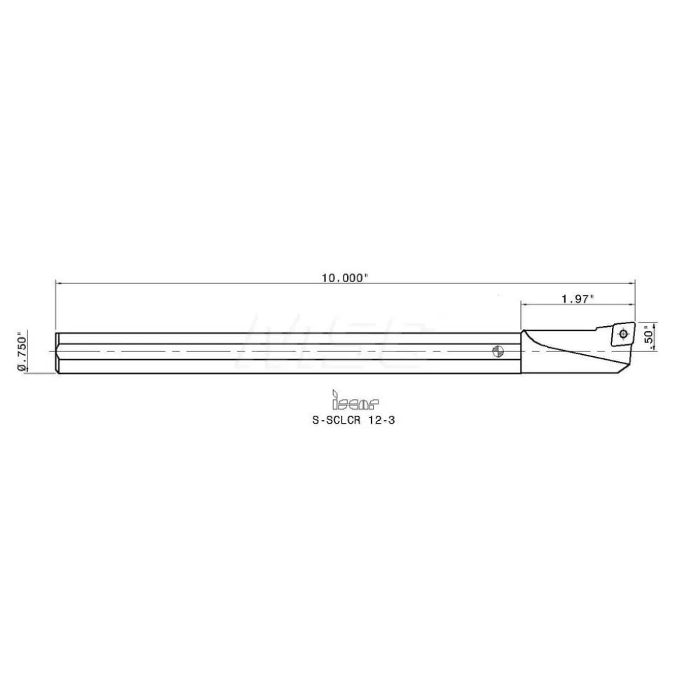 Indexable Boring Bar: S-SCLCR 12-3, 0.9850" Min Bore, Right Hand, -5.000 deg Lead Angle, Steel