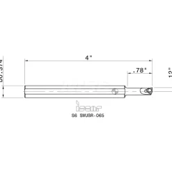 Indexable Boring Bar: S7-SWUBR-065 I, 0.2760" Min Bore, Right Hand, Steel