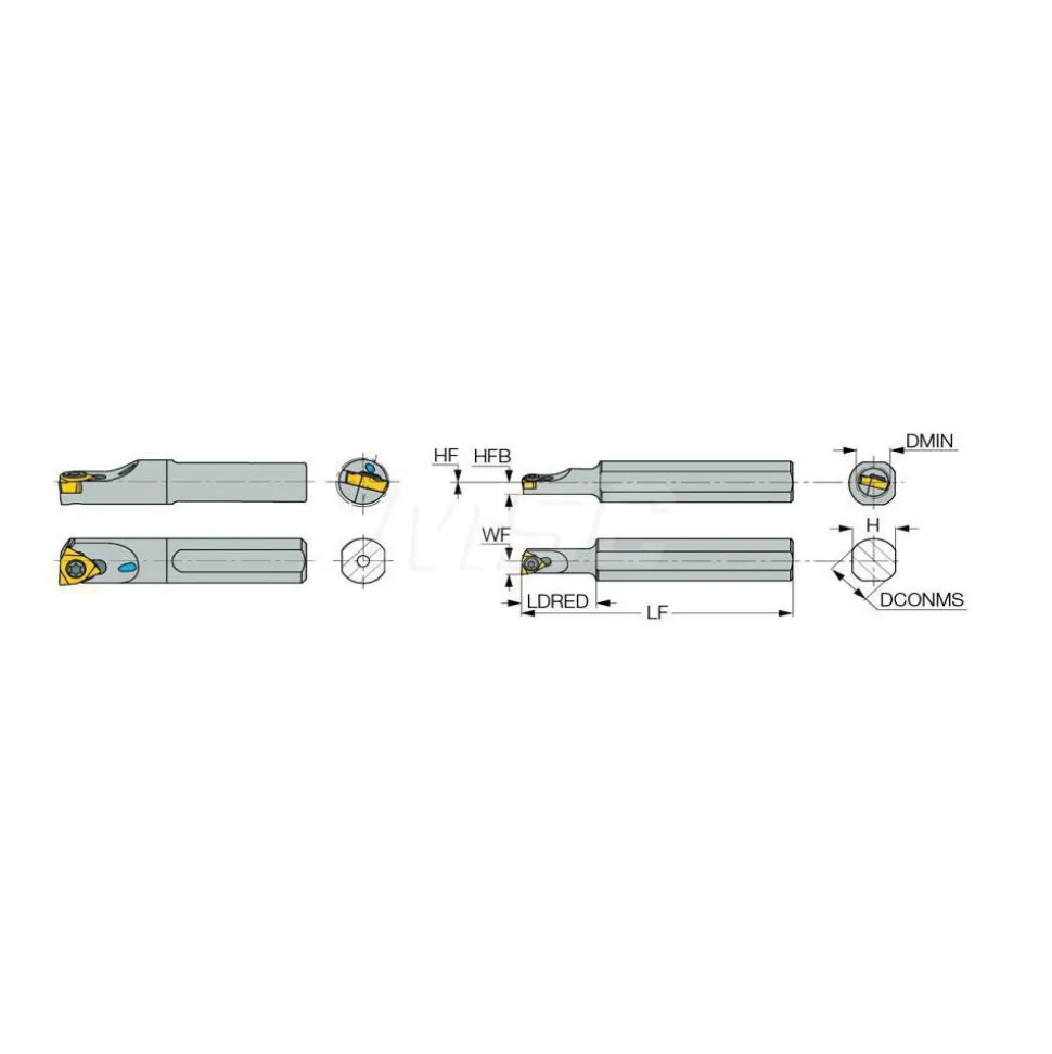 Indexable Boring Bar: S6-SWUBR-065, 0.2360" Min Bore, Right Hand, Steel