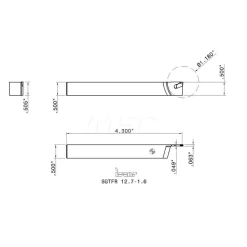 Indexable Cutoff Toolholder: 1.18