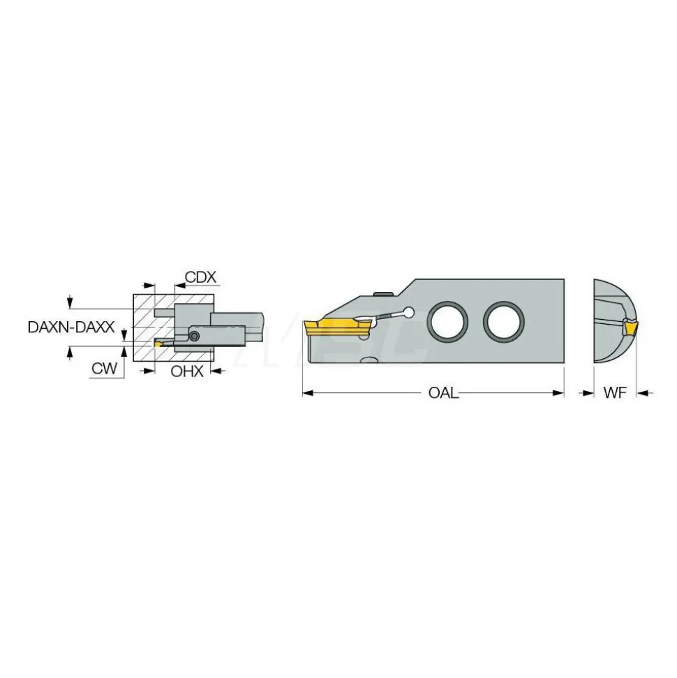 Indexable Grooving Blade: Right Hand, 0.1181" Min Width